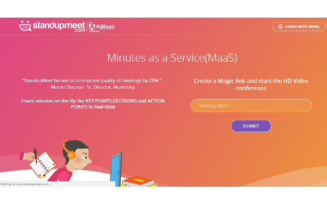 Standupmeet Screen Share from Chrome web store to be run with OffiDocs Chromium online Standupmeet Screen Share from Chrome web store to be run with OffiDocs Chromium online