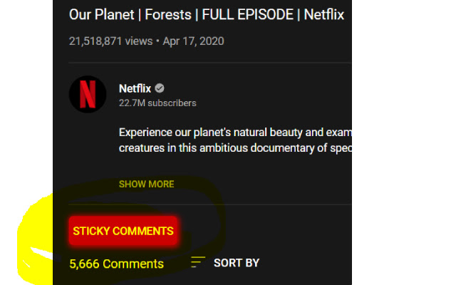 Sticky youtube comments from Chrome web store to be run with OffiDocs Chromium online Sticky youtube comments from Chrome web store to be run with OffiDocs Chromium online
