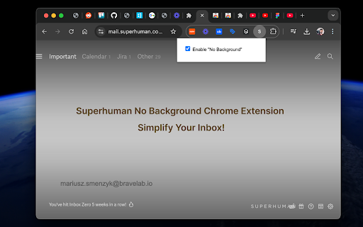 Superhuman No Background from Chrome web store to be run with OffiDocs Chromium online Superhuman No Background from Chrome web store to be run with OffiDocs Chromium online
