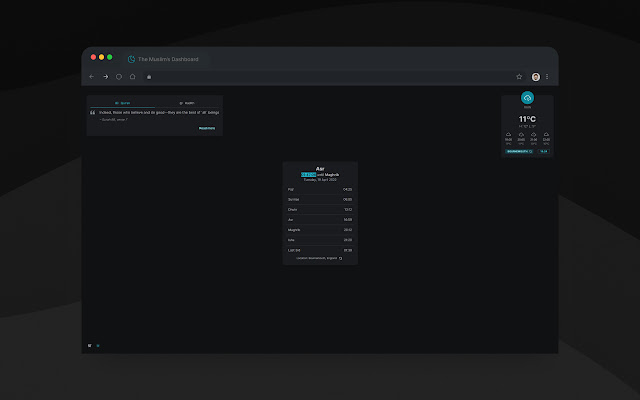 The Muslims Dashboard from Chrome web store to be run with OffiDocs Chromium online The Muslims Dashboard from Chrome web store to be run with OffiDocs Chromium online