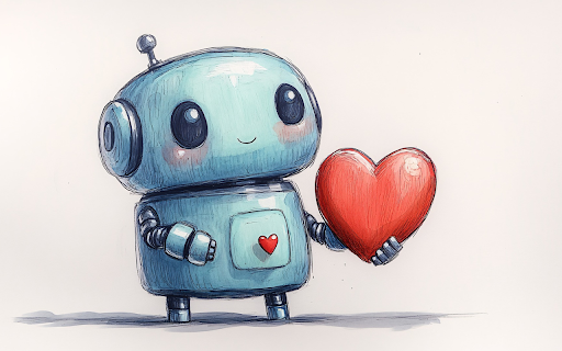 The robot and the heart from Chrome web store to be run with OffiDocs Chromium online The robot and the heart from Chrome web store to be run with OffiDocs Chromium online