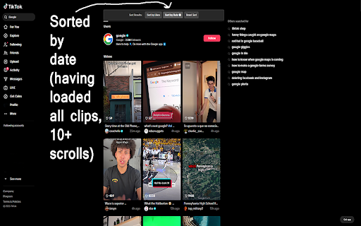 TikTok Search Sorter from Chrome web store to be run with OffiDocs Chromium online TikTok Search Sorter from Chrome web store to be run with OffiDocs Chromium online