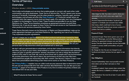 TLDR Terms from Chrome web store to be run with OffiDocs Chromium online TLDR Terms from Chrome web store to be run with OffiDocs Chromium online