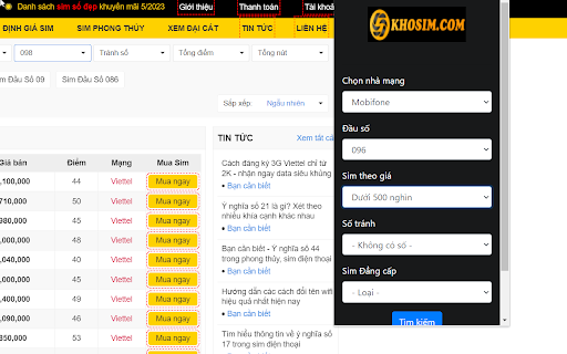 Tìm Kiếm Sim Số Đẹp from Chrome web store to be run with OffiDocs Chromium online Tìm Kiếm Sim Số Đẹp from Chrome web store to be run with OffiDocs Chromium online