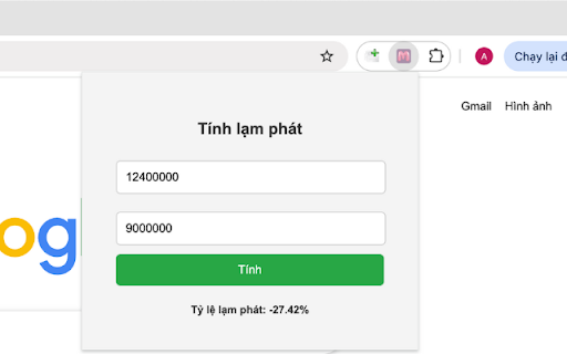 tính tỷ lệ lạm phát from Chrome web store to be run with OffiDocs Chromium online tính tỷ lệ lạm phát from Chrome web store to be run with OffiDocs Chromium online