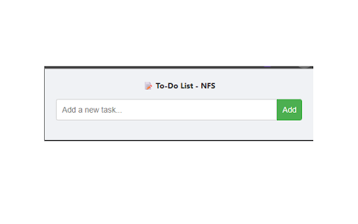 To Do List NFS from Chrome web store to be run with OffiDocs Chromium online To Do List NFS from Chrome web store to be run with OffiDocs Chromium online
