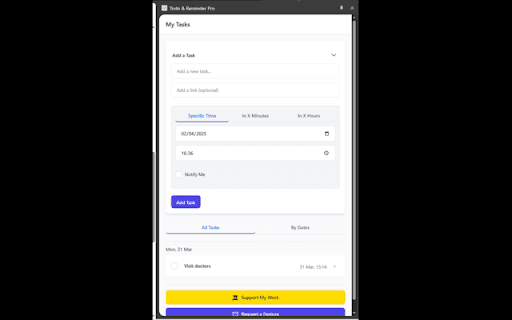 Todo Reminder Pro from Chrome web store to be run with OffiDocs Chromium online Todo Reminder Pro from Chrome web store to be run with OffiDocs Chromium online