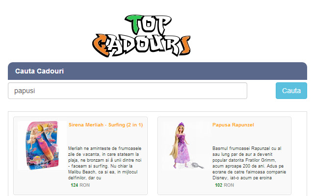 Top Cadouri from Chrome web store to be run with OffiDocs Chromium online Top Cadouri from Chrome web store to be run with OffiDocs Chromium online