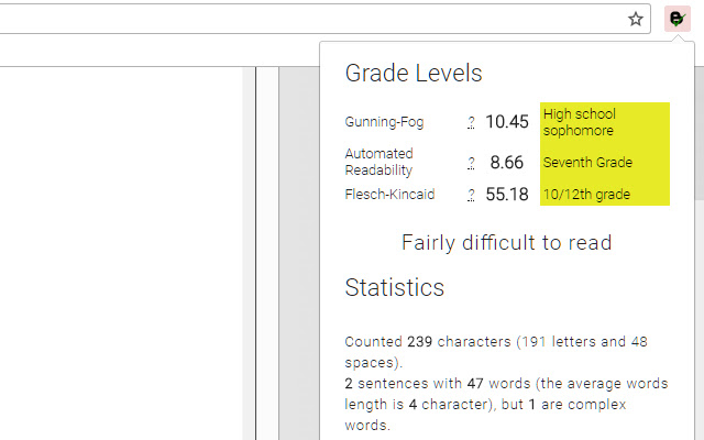 TRAY Readability tool from Chrome web store to be run with OffiDocs Chromium online TRAY Readability tool from Chrome web store to be run with OffiDocs Chromium online