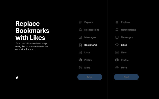 Twitter Replace bookmarks with likes from Chrome web store to be run with OffiDocs Chromium online Twitter Replace bookmarks with likes from Chrome web store to be run with OffiDocs Chromium online