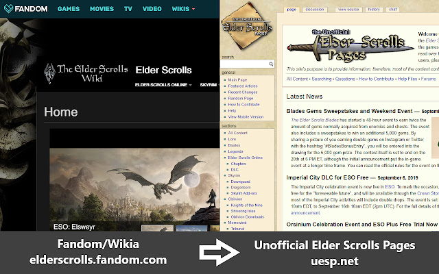 UESP Wiki Redirector from Chrome web store to be run with OffiDocs Chromium online UESP Wiki Redirector from Chrome web store to be run with OffiDocs Chromium online