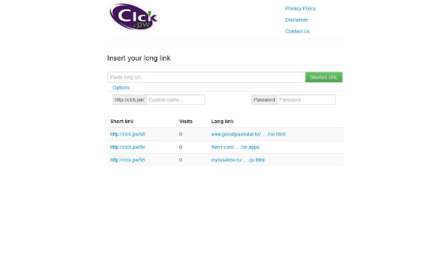 URL Shortner clck.pw from Chrome web store to be run with OffiDocs Chromium online URL Shortner clck.pw from Chrome web store to be run with OffiDocs Chromium online