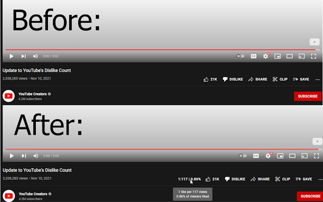 View Like Ratio for YouTube from Chrome web store to be run with OffiDocs Chromium online View Like Ratio for YouTube from Chrome web store to be run with OffiDocs Chromium online