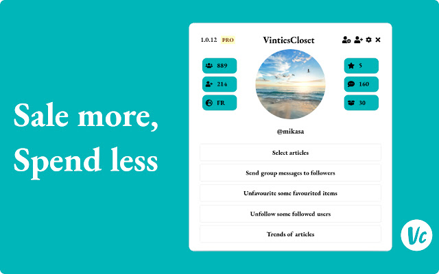 VintiesCloset: Sale more, spend less from Chrome web store to be run with OffiDocs Chromium online VintiesCloset: Sale more, spend less from Chrome web store to be run with OffiDocs Chromium online