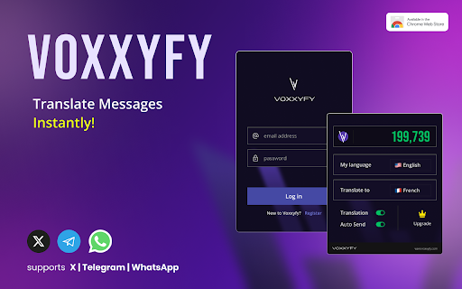 Voxxyfy from Chrome web store to be run with OffiDocs Chromium online Voxxyfy from Chrome web store to be run with OffiDocs Chromium online