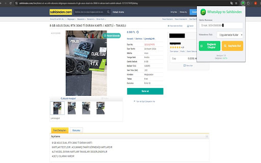 WhatsApp to Sahibinden from Chrome web store to be run with OffiDocs Chromium online WhatsApp to Sahibinden from Chrome web store to be run with OffiDocs Chromium online