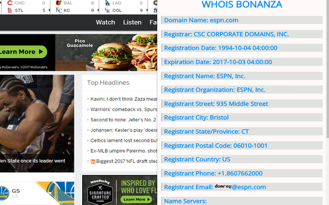 Whois Bonanza from Chrome web store to be run with OffiDocs Chromium online Whois Bonanza from Chrome web store to be run with OffiDocs Chromium online