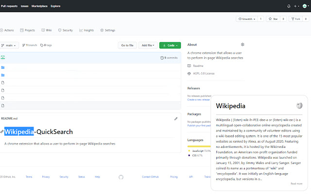 Wikipedia QuickSearch from Chrome web store to be run with OffiDocs Chromium online Wikipedia QuickSearch from Chrome web store to be run with OffiDocs Chromium online