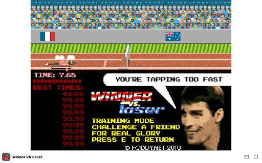 Winner VS Loser Game Jump hurdles and race to victory! from Chrome web store to be run with OffiDocs Chromium online Winner VS Loser Game Jump hurdles and race to victory! from Chrome web store to be run with OffiDocs Chromium online