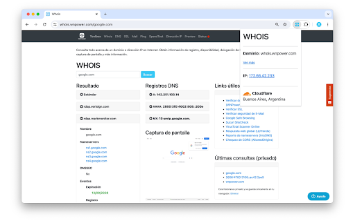 WNPower Whois from Chrome web store to be run with OffiDocs Chromium online WNPower Whois from Chrome web store to be run with OffiDocs Chromium online