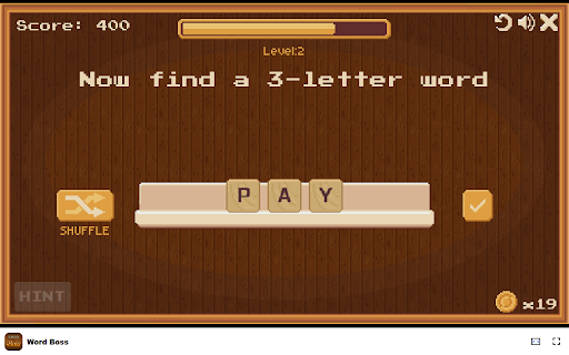 Word Boss Game Can you become the ultimate Word Boss? from Chrome web store to be run with OffiDocs Chromium online Word Boss Game Can you become the ultimate Word Boss? from Chrome web store to be run with OffiDocs Chromium online
