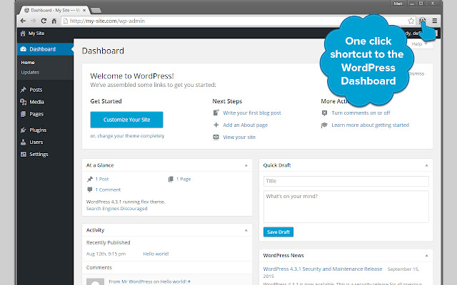 WordPress Dashboard Shortcut from Chrome web store to be run with OffiDocs Chromium online WordPress Dashboard Shortcut from Chrome web store to be run with OffiDocs Chromium online