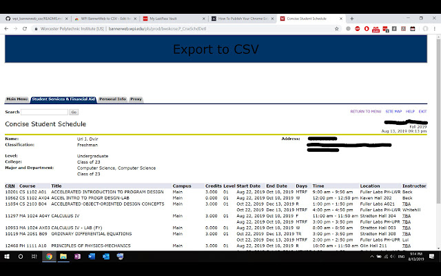 WPI BannerWeb to CSV from Chrome web store to be run with OffiDocs Chromium online WPI BannerWeb to CSV from Chrome web store to be run with OffiDocs Chromium online