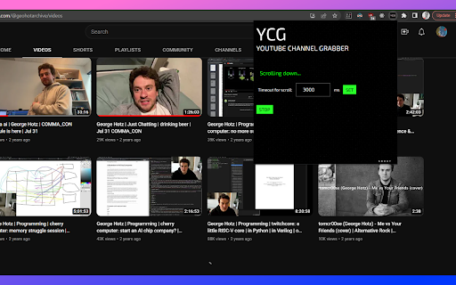 youtube channel grabber from Chrome web store to be run with OffiDocs Chromium online youtube channel grabber from Chrome web store to be run with OffiDocs Chromium online