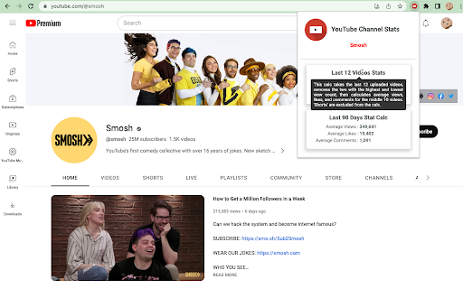 YouTube Channel Stats from Chrome web store to be run with OffiDocs Chromium online YouTube Channel Stats from Chrome web store to be run with OffiDocs Chromium online
