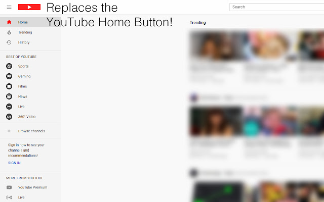 YouTube Home Button Changer from Chrome web store to be run with OffiDocs Chromium online YouTube Home Button Changer from Chrome web store to be run with OffiDocs Chromium online