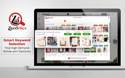 Zazzlytics Zazzle Keyword Research and Marketplace Analytics from Chrome web store to be run with OffiDocs Chromium online Zazzlytics Zazzle Keyword Research and Marketplace Analytics from Chrome web store to be run with OffiDocs Chromium online