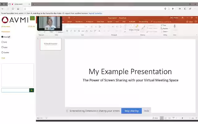 AVMI Screensharing Extension from Chrome web store to be run with OffiDocs Chromium online AVMI Screensharing Extension from Chrome web store to be run with OffiDocs Chromium online