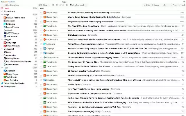BazQux Reader Your RSS Feed Reader from Chrome web store to be run with OffiDocs Chromium online BazQux Reader Your RSS Feed Reader from Chrome web store to be run with OffiDocs Chromium online