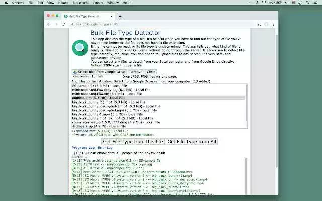 Bulk File Type Detector from Chrome web store to be run with OffiDocs Chromium online Bulk File Type Detector from Chrome web store to be run with OffiDocs Chromium online