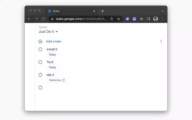 Button for Google Tasks from Chrome web store to be run with OffiDocs Chromium online Button for Google Tasks from Chrome web store to be run with OffiDocs Chromium online