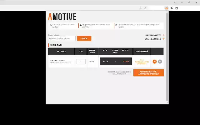 Cercaricambi Amotive from Chrome web store to be run with OffiDocs Chromium online Cercaricambi Amotive from Chrome web store to be run with OffiDocs Chromium online
