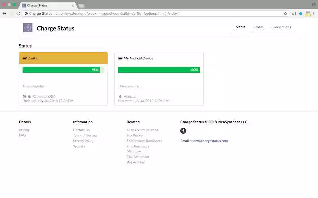 Charge Status from Chrome web store to be run with OffiDocs Chromium online Charge Status from Chrome web store to be run with OffiDocs Chromium online
