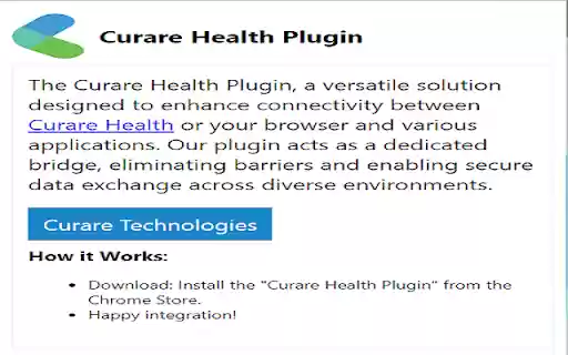 Curare Health Plugin from Chrome web store to be run with OffiDocs Chromium online Curare Health Plugin from Chrome web store to be run with OffiDocs Chromium online