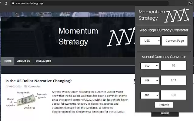 Currency Converter: Momentum Strategy from Chrome web store to be run with OffiDocs Chromium online Currency Converter: Momentum Strategy from Chrome web store to be run with OffiDocs Chromium online
