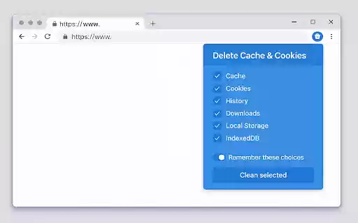 Delete Cache Cookies from Chrome web store to be run with OffiDocs Chromium online Delete Cache Cookies from Chrome web store to be run with OffiDocs Chromium online