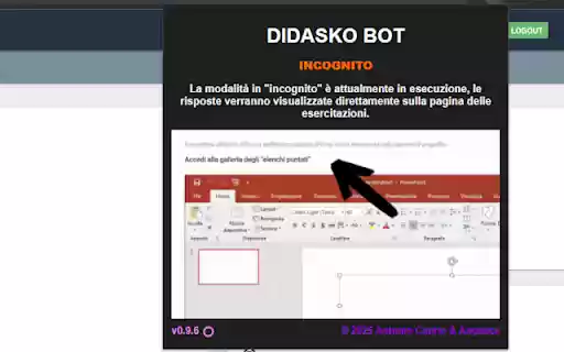 DIDASKO BOT from Chrome web store to be run with OffiDocs Chromium online DIDASKO BOT from Chrome web store to be run with OffiDocs Chromium online