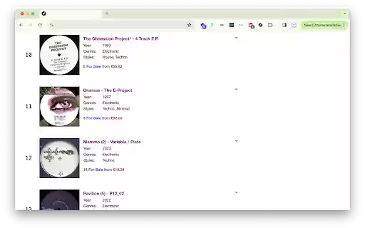 Discogs+ from Chrome web store to be run with OffiDocs Chromium online Discogs+ from Chrome web store to be run with OffiDocs Chromium online