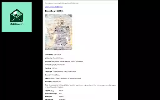 DVDEnvys IMDb2OMDb Linker from Chrome web store to be run with OffiDocs Chromium online DVDEnvys IMDb2OMDb Linker from Chrome web store to be run with OffiDocs Chromium online