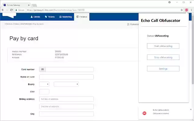 Echo Obfuscator from Chrome web store to be run with OffiDocs Chromium online Echo Obfuscator from Chrome web store to be run with OffiDocs Chromium online