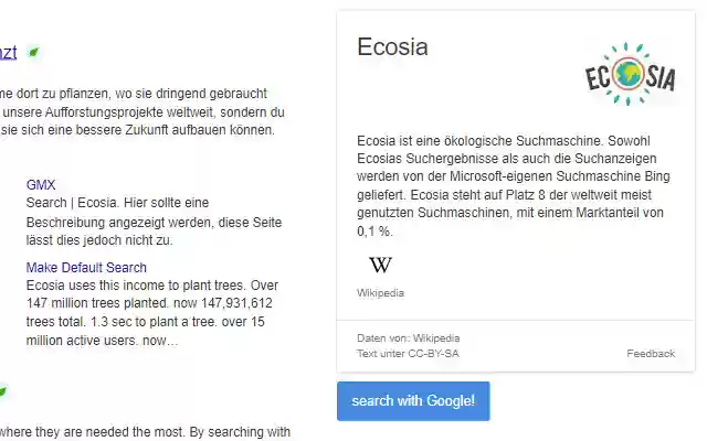 Ecosia to Google from Chrome web store to be run with OffiDocs Chromium online Ecosia to Google from Chrome web store to be run with OffiDocs Chromium online