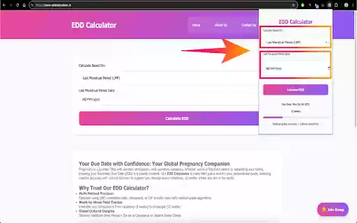 EDD Calculator from Chrome web store to be run with OffiDocs Chromium online EDD Calculator from Chrome web store to be run with OffiDocs Chromium online