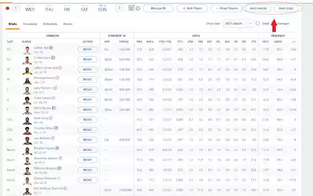 ESPN NBA Fantasy Team Auto Setup from Chrome web store to be run with OffiDocs Chromium online ESPN NBA Fantasy Team Auto Setup from Chrome web store to be run with OffiDocs Chromium online