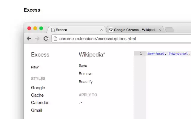 Excess from Chrome web store to be run with OffiDocs Chromium online Excess from Chrome web store to be run with OffiDocs Chromium online