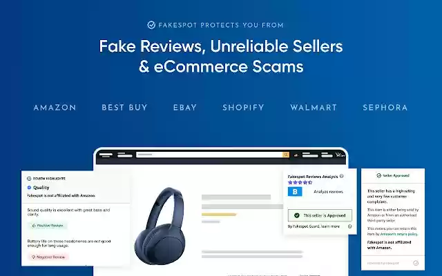 Fakespot Fake Amazon Reviews and eBay Sellers from Chrome web store to be run with OffiDocs Chromium online Fakespot Fake Amazon Reviews and eBay Sellers from Chrome web store to be run with OffiDocs Chromium online