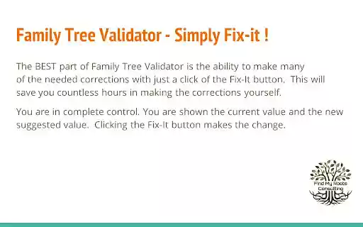 Family Tree Validator from Chrome web store to be run with OffiDocs Chromium online Family Tree Validator from Chrome web store to be run with OffiDocs Chromium online
